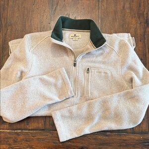 Woolrich Men's Zip-Up Sweater in Tan and Green
